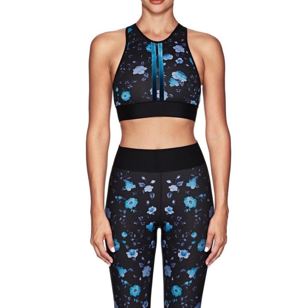 Ultracor Black and Blue Floral sports bra